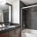 a bathroom with a tub sink and a shower